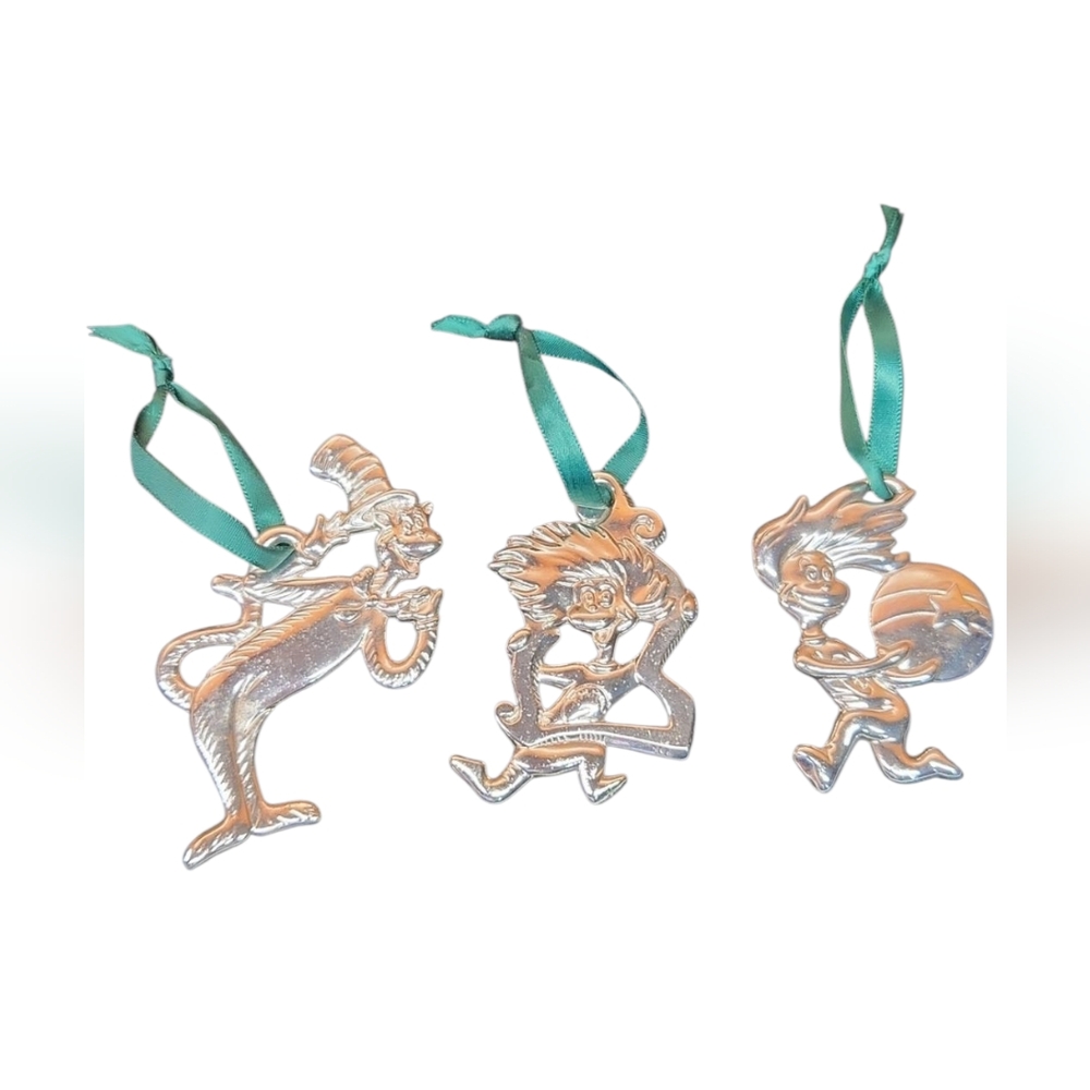 TM & Dr Suess Silver Ornament Set 3pc